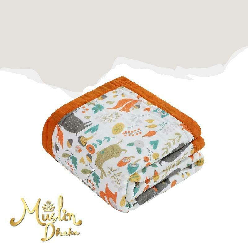 Mon Lapin Blue Cotton Muslin Baby Quilt Blue Mooney Gess1976