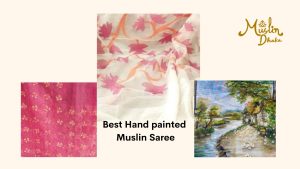 Best hand painted muslin saree