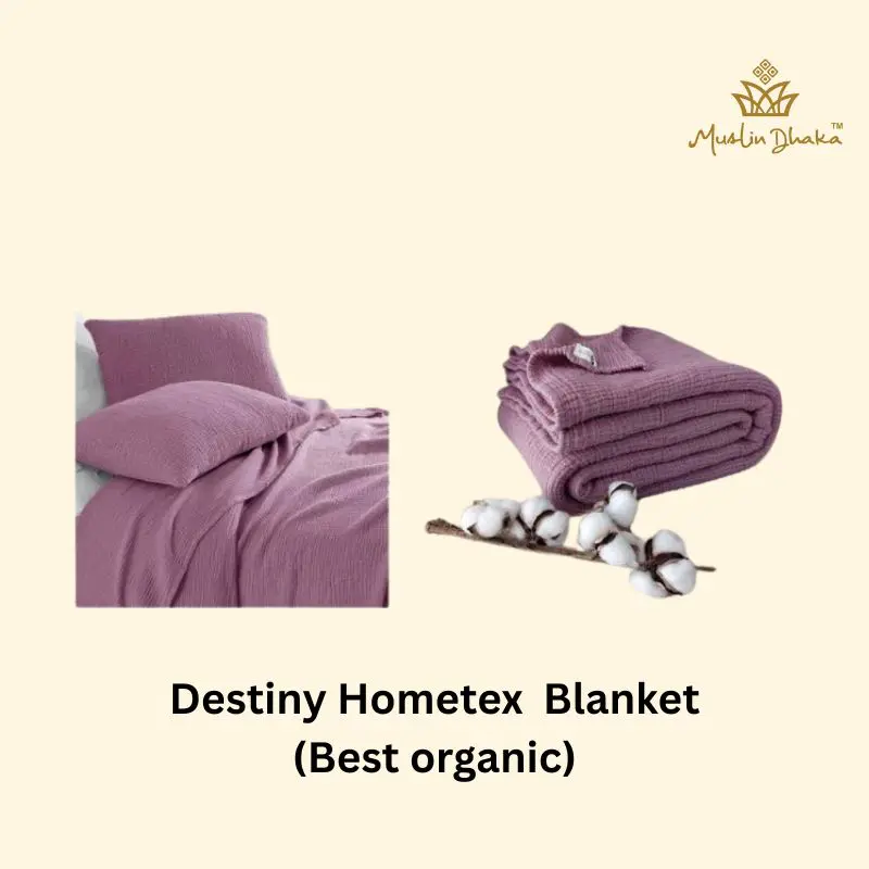 DREAMY RIKKA Summer Muslin Cotton Blanket - 43x43in, 3-Layer Gauze, Peach Ivory, Cooling Throw For Bed & Couch