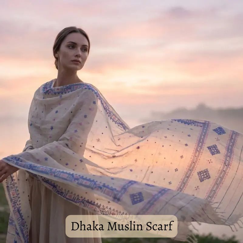 Muslin dhaka best luxury scarf