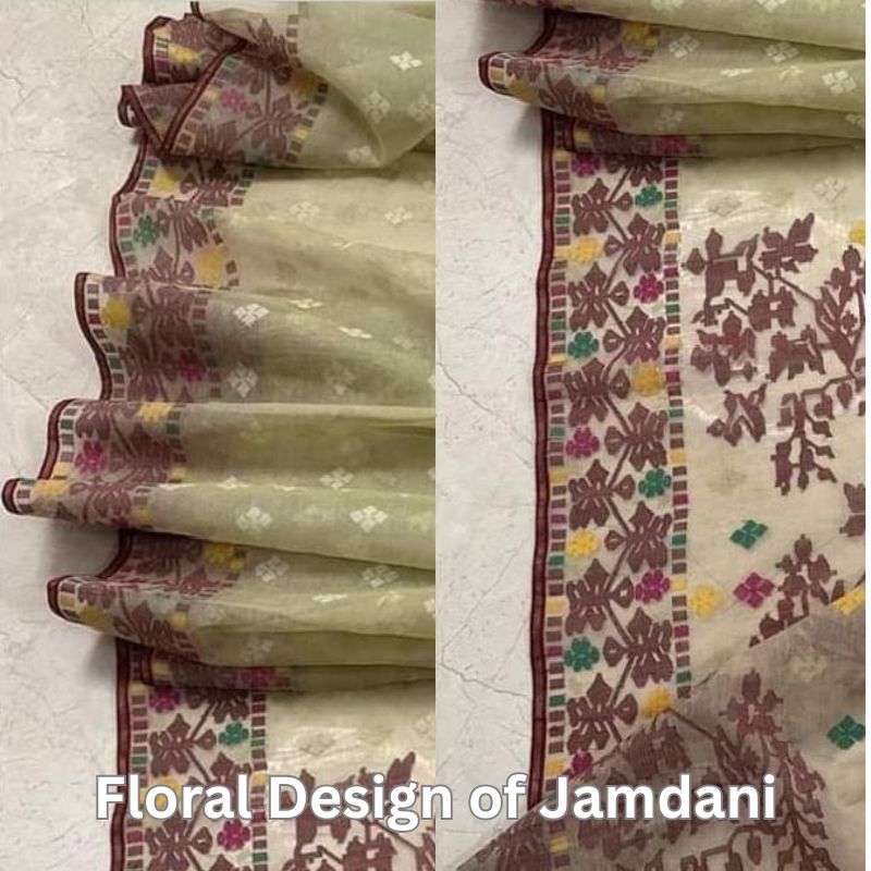 floral design of Jamdani weaving texgnique first GI for Bangladesh